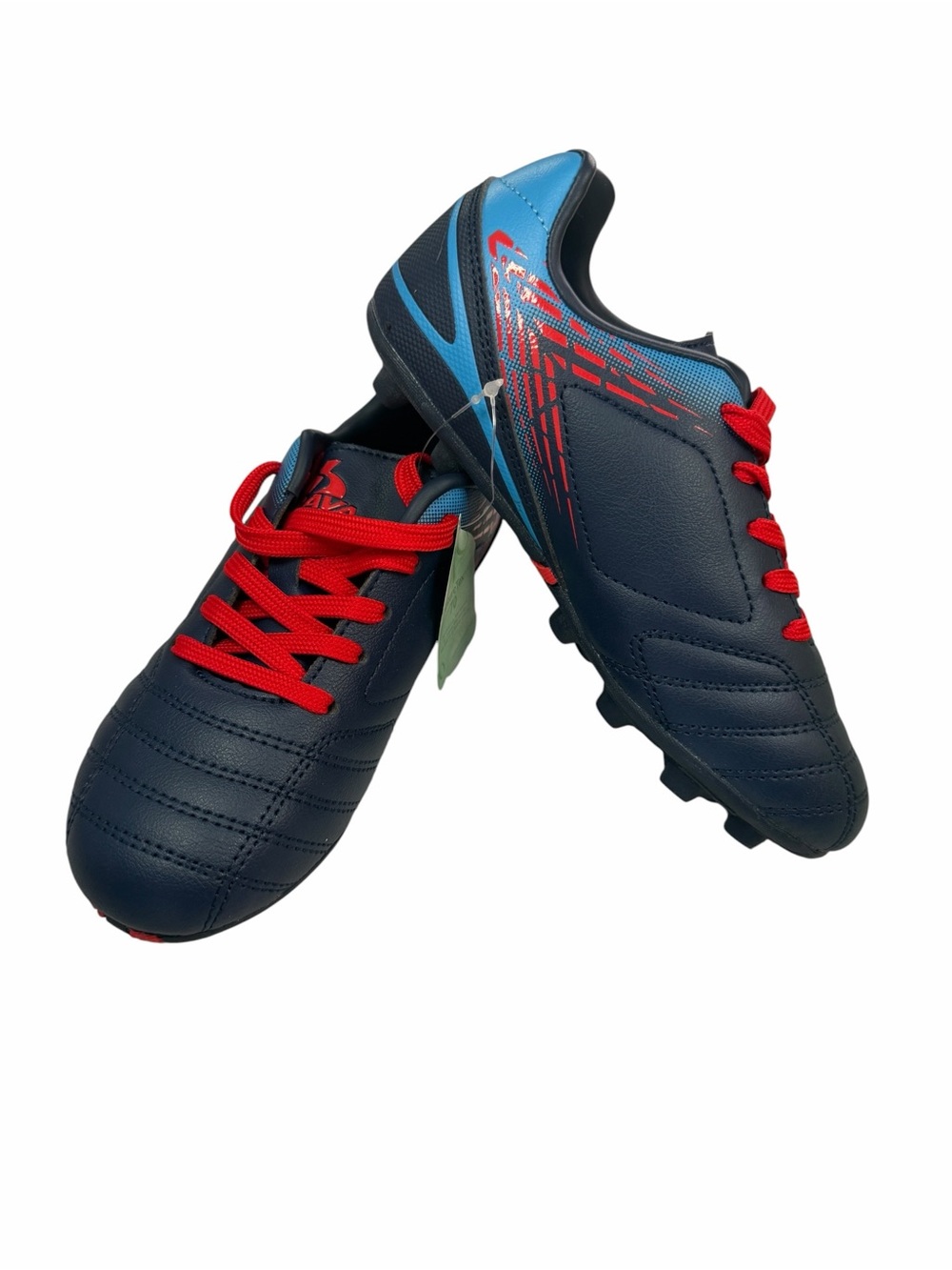 Kids Navy and Red Athletic Soccer Shoes